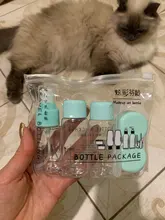 Mini botes de plástico para cosméticos, mini botellas de plástico para uso de crema cosmética para rostro, juego de 7 unidades, envases vacíos de plástico transparentes, kit de viaje