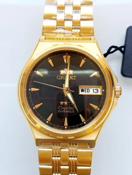 

Unisex automatic watch Orient 3 Star FAB02001B9 dial black automatic men's watch black dial steel bracelet