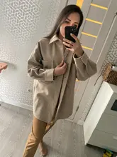 Outwear Jackets Long-Coats Camel ZXQJ Woolen Girls Chic Elegant Spring-Autumn Vintage Women