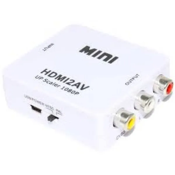 Адаптер Mini HDMI AV 1080p Converter to 3 rca(Белый
