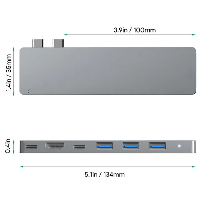 IREALTHINK Dual type C адаптер usb-хаб к HDMI Thunderbolt 3 концентратор Macbook Pro/Air док-станция Разветвитель usb type c расширитель