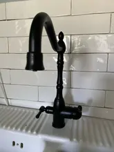 Faucet Kitchen-Sink-Crane Taps MODE-FILTER-MIXER Dual-Handle Matte Black Dual-Water-Function