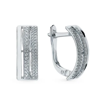 

Silver earrings with cubic zirconia sunlight sample 925