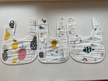 Baby Bib Burp-Cloths Cotton 100%Muslin Infant Wasoyoli 8-Layers U-Type Printed Seersckuer