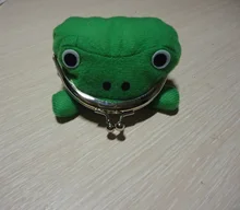 1 Uds. De cartera con forma de rana para Cosplay, monedero con forma de Animal verde, monedero de felpa suave, Mini cartera para tarjetas delgada