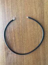 Gargantilla con cuerda de Cuero de goma negra, collar con broche de langosta de Plata de Ley 925, Conector de hebilla, cordón, accesorios de joyería DIY