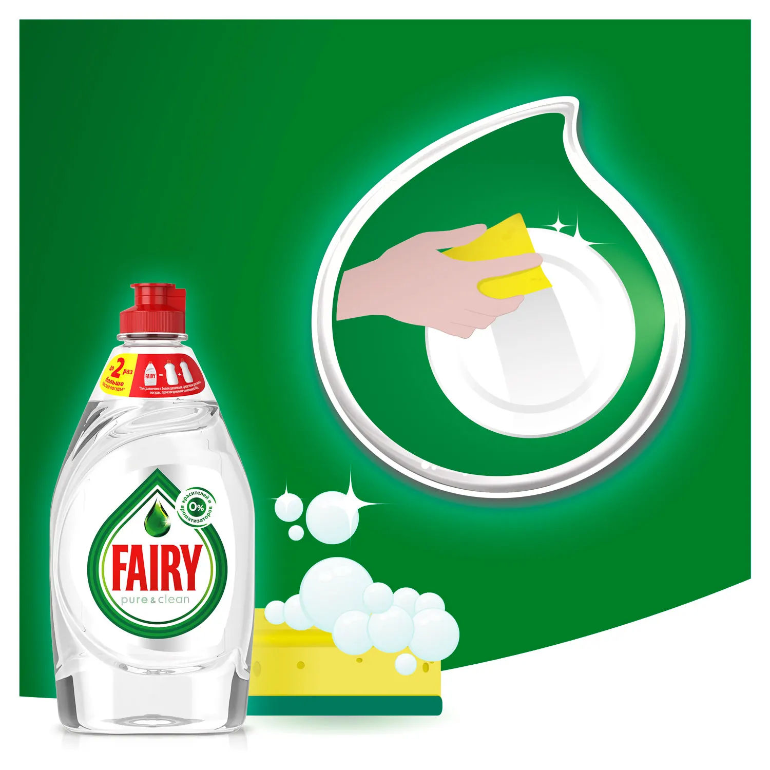 FAIRY Средство для мытья посуды Pure& Clean 900мл