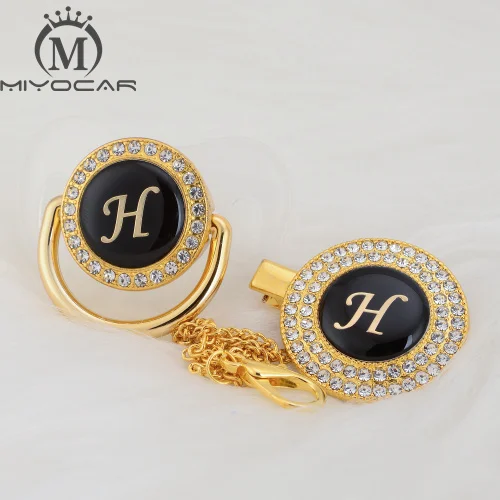 LH-1 0-6M MIYOCAR инициалы буквенные H красивые блестящие соски и пустышки клип набор уникальный BPA бесплатно пустышка bling уникальный дизайн LH - Цвет: LH-1 0-6M