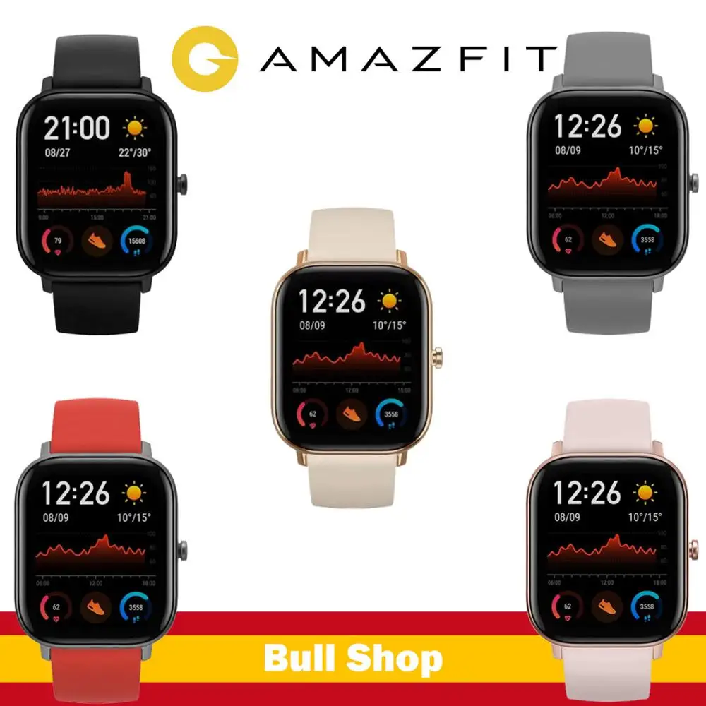 US $192.25 Global Version New watche smart Amazfit GTS 5ATM waterproof smart 14 days battery music Control IOS ANDROID