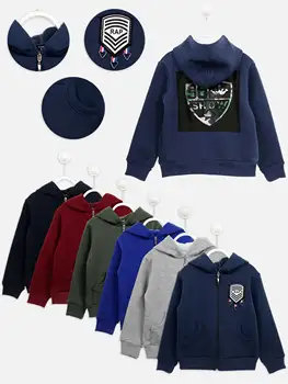 

2020 New Spring Autumn teenage Boy children Clothes Cotton Hooded inside fleece Sweatshirt children Casual Sports Wear models