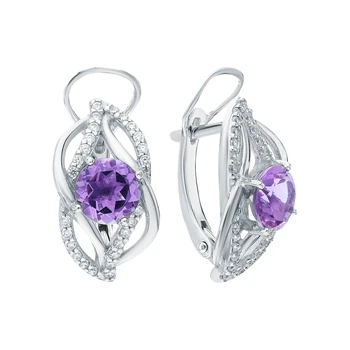 

Silver earrings with alexite and cubic zirconia sunlight sample 925