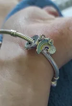 Plata de Ley 925 auténtica Ariel, abalorio compatible con pulsera Pandora Original y brazalete, fabricación de moda, joyería DIY para mujeres CMC006, 100%