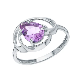 

Silver ring with amethyst sunlight sample 925