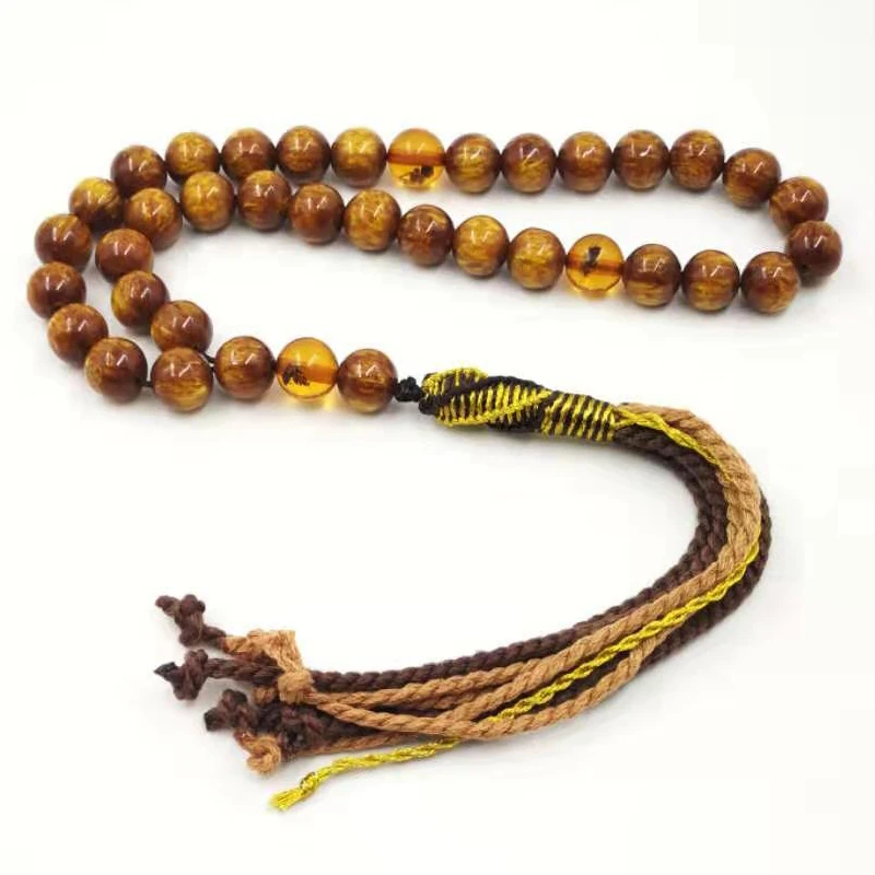 Мусульманская Мужская Смола Tasbih 33 66 99 бусины с насекомыми Турция Королевский кисточки ручной работы дизайн Misbaha мусульманские четки