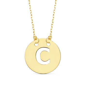 

Choker 18k gold chain 42cm. Forced pendant letter C sheet 15mm. Openwork