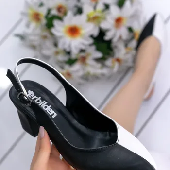

Janet Black White Skin High-Heeled Shoes