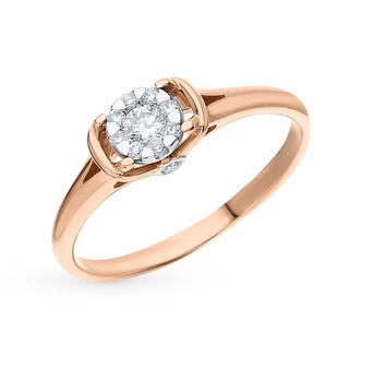

Gold ring with diamonds sunlight sample 585