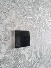 UBARO-Interruptor táctil con Panel de cristal blanco, pulsador estándar europeo de luz Ac230v, 1 Banda, Control único, lámpara de pared