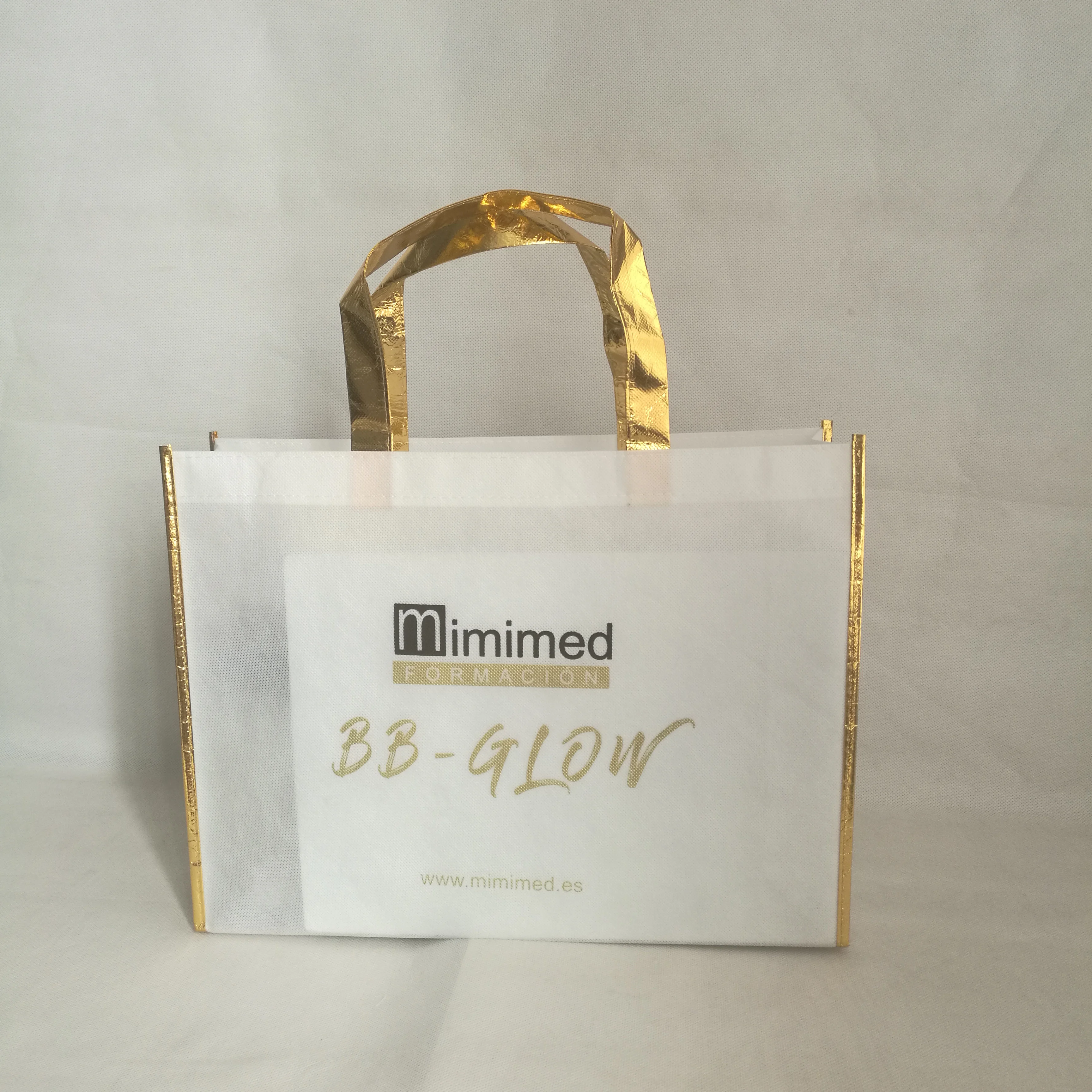 1000 шт./лот 30x40x10 см Высококачественный, многоразовый рекламные нетканые ткани сумка-тоут упаковка для покупок с золотая ручка