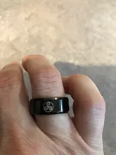 Acero inoxidable innovador Teen Wolf logotipo anillo para hombres y mujeres 8mm estilo Punk película anillo resistencia a desvanecerse