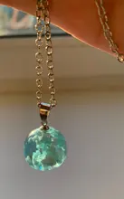 Collar con colgante de Luna y Bola de resina transparente para mujer, collar con cadena de nubes azules y blancas, regalos de joyería para niña