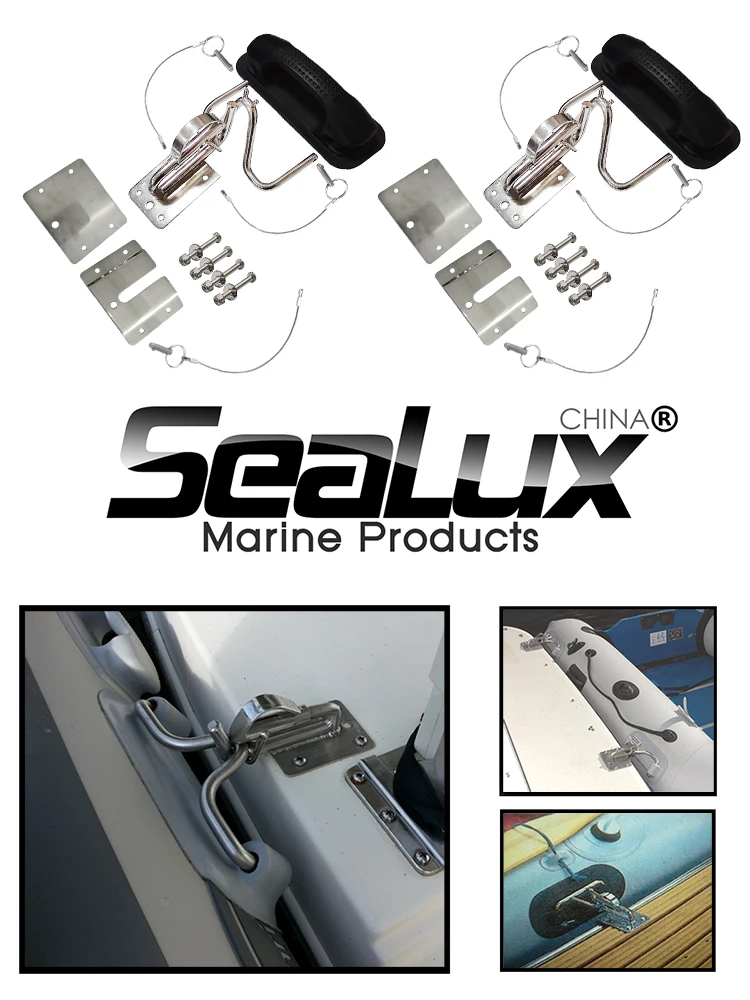 Sealux 2 комплекта в упаковке Insta-lock Quick davit набор для надувных лодок с черной ручкой pad для морской яхты