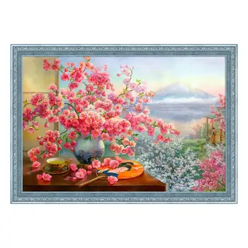 

Аж-1823 painting with rhinestones "bouquet of Sakura" 60*40 cm