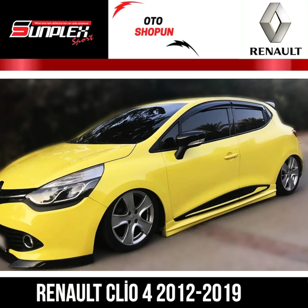 Renault Clio 4 ветровым щитком 2012 2013 2014 2015 2016 2017 2018 2019 Спорт Дождь Окно козырек черный