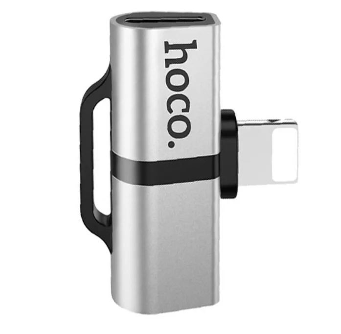 Аудио-переходник Hoco LS20 для Apple Dual Lightning Digital Audio Converter(Серебро