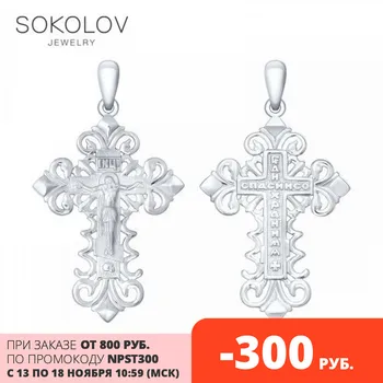 

Cross silver SOKOLOV fashion jewelry 925 women's/men's, male/female