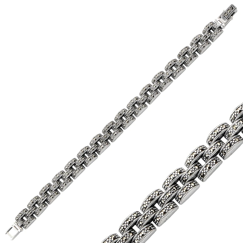 

Silver 925 Sterling Marcasite Sterling Bracelet