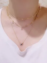 Nueva moda Multi-capa estrella collar con colgante multicapa clavícula collar de las mujeres collar Statement de oro al por mayor