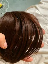 MEIFAN-extensiones de cabello con flequillo frontal, postizo sintético Natural, flequillo de aire, Clip en flequillo, negro y marrón