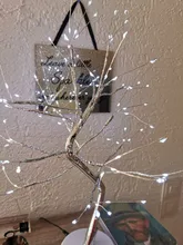 LED Night Light Mini Christmas Tree Copper Wire Garland Lamp For Home Kids Bedroom Decor