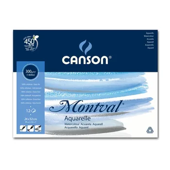 

Block for watercolor Canson Montval, glued, 12 sheets, 300 gr/m2 24 x
