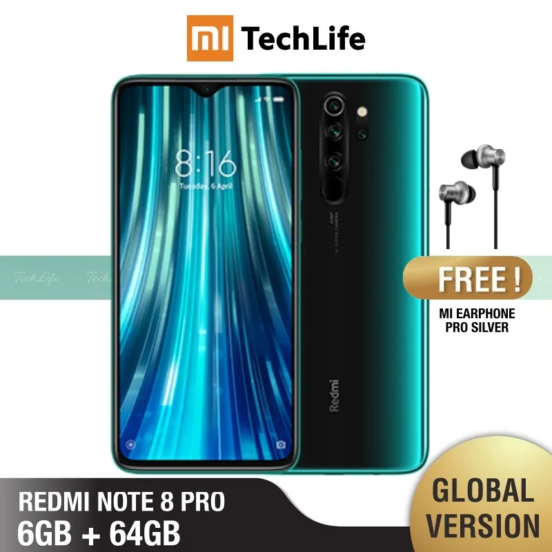 Global Version Xiaomi Redmi Note 8 Pro 64GB ROM 6GB RAM (Brand New / Sealed) note 8 pro, note8pro, note8 Smartphone Mobile