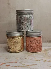 3g Oro de imitación plata hoja de cobre lentejuelas brillos de hoja de escamas hojas a granel papel de aluminio para dorado DIY decoración artística de uñas