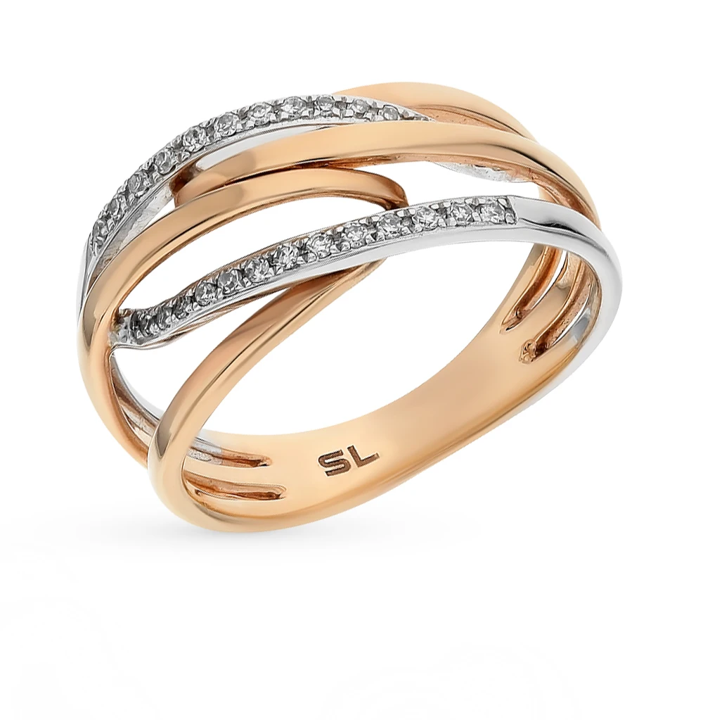 Золотое кольцо с бриллиантами SUNLIGHT проба 585