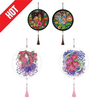 

Vintage DIY Diamond Painting Simplicity Delicate Convenient Animal Mural Pink Tassel Special Shape Home Pendant Ornament