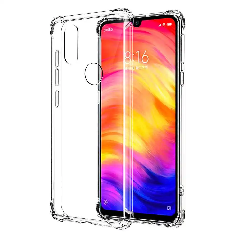 Funda de TPU para Xiaomi Redmi Note 7 Esquinas Reforzadas ShockProof Anti Golpes Arañazos Silicona Carcasa Bumper