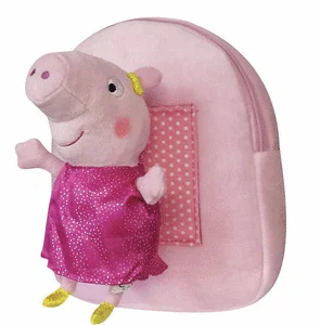 

Backpack Peppa Pig With Plush Extraible.28x23cm.
