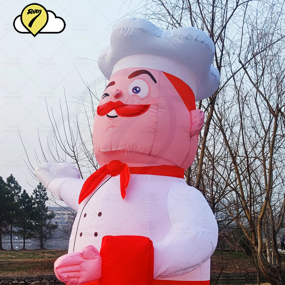 Air Dancers Sky Tubeman Dancer Inflatables Cook Man Welcome Promotion Balloon Advertising Wave hands Chef for Restaurants Store 6