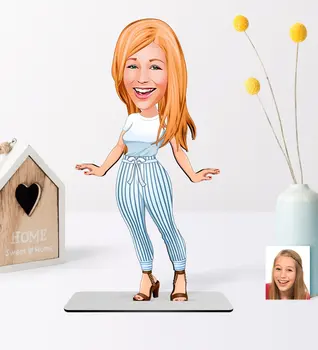 

Personalized Women 'S Caricature Of Wooden trinket-6