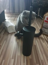 Toilet-Brush-Holder-Set Wall-Mounted Cleaning-Storage Bathroom Black 304-Stainless-Steel