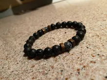 Pulsera de madera de Lava de piedra volcánica para hombre y mujer, pulsera de cuentas de 8mm, cadena para la muñeca de Buda tibetano, pulseras de regalo de joyería