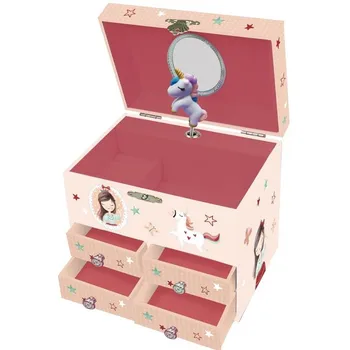 

Musical jewelry box drawers Unicorn beige