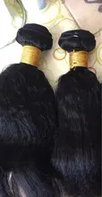 Rizado rizado mechones 100% mechones de cabello humano postizo mechones no Remy Yaki grueso de la armadura del pelo recto 3/4 Pc/lote manojos de pelo barato mechones