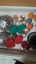 Pendientes con clip geométrico para mujer, aretes Vintage rojo, verde, blanco, con orificio sin pendiente, joyería coreana Irregular 2019