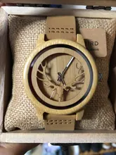 Wristwatches Wood Deer Bobo Bird Real-Leather with Quartz Bamboo Buck Head-Design Band