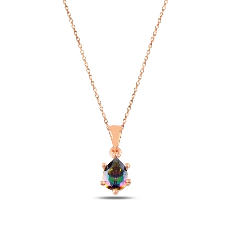

Armagano Mystic Topaz Zircon Engagement Necklace